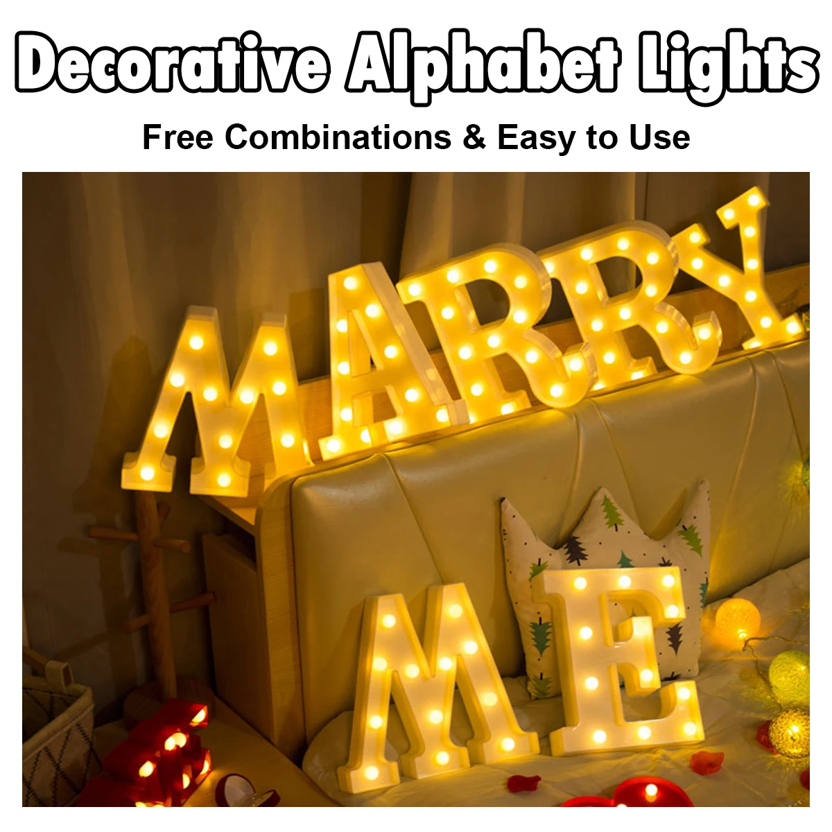 

22cm Night Light English Letter Decoration Room Lights Plastic Neon Home Numbers & Letters With Lights Decor Living LED For home