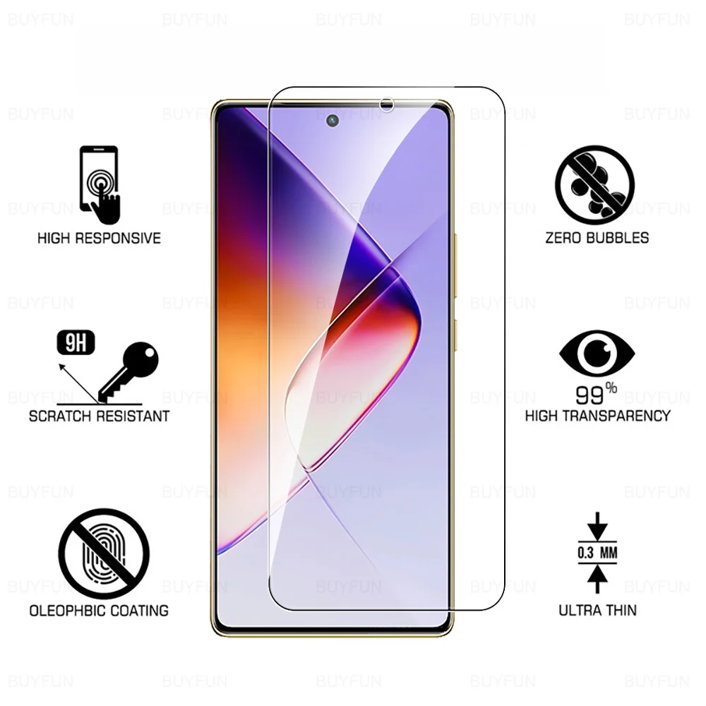 6in1 Tempered Glass For Infinix Note 40 Screen Protector Cover Lens Film In Finix Note40 InfinixNote40 4G X6853 2024 6.78'' Glas