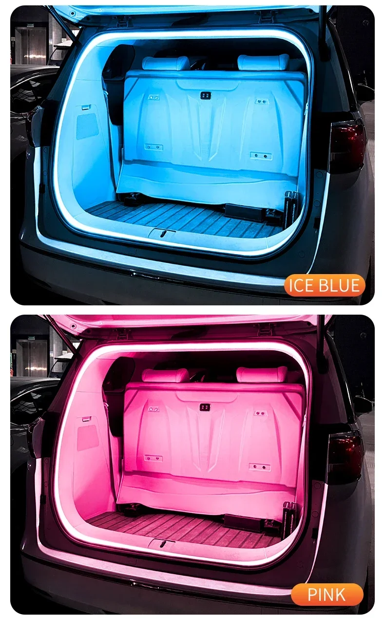Auto-Kofferraum-LED-Lichtleiste 200cm/400cm Flexible PVC-Dekorationslichtleiste Automatische Induktions-Atmosphärenlampe Universal für SUV – Detail 12
