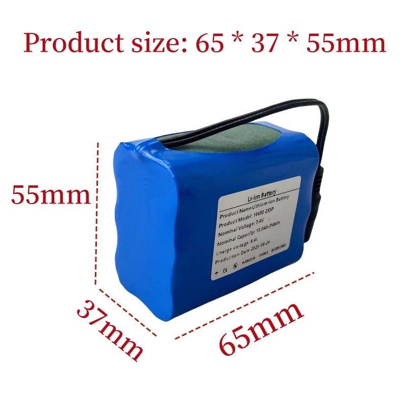 New 2S3P 18650 7.4V 10000mAh Li-ion Battery For Remote Control RC Fishing Bait Boat