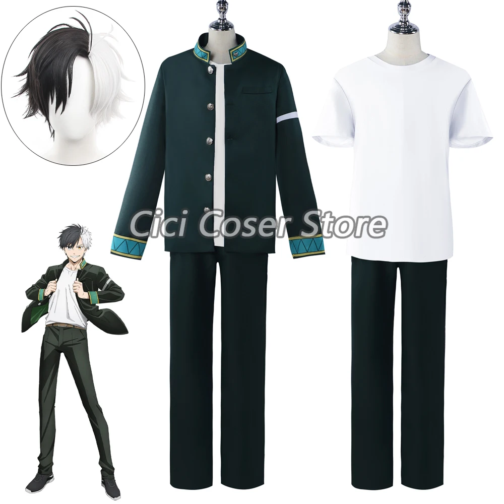 

Anime Wind Breaker Haruka Sakura Cosplay Costume Wig Jacket School Uniform Men Women Halloween Party Outfits Black and White Wig