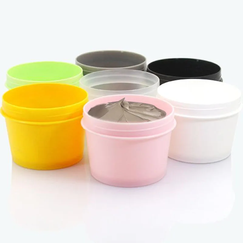 10pcs Empty Jar Pot 50g 100g 200g Multicolor Plastic Cosmetic Makeup Face Cream Container Ice Cream Pot with Inner Lid