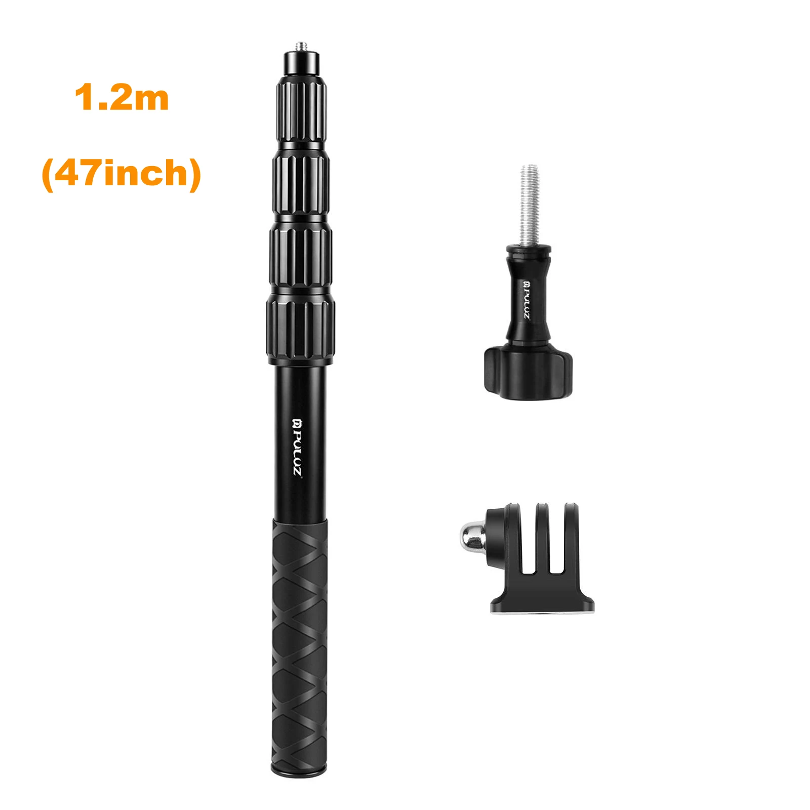 PULUZ 1,5m 1,2m Aluminium Onzichtbare Selfie Stick voor DJI/Insta360/GoPro, Anti-Shake Vlog Vergrendelbare Telescopische Verlengbare Monopod