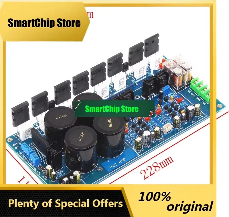 SmCpV22 Class Ab Hifi Amplifier Board Tube 200w 2 Channel Stereo Power Amplifier Board