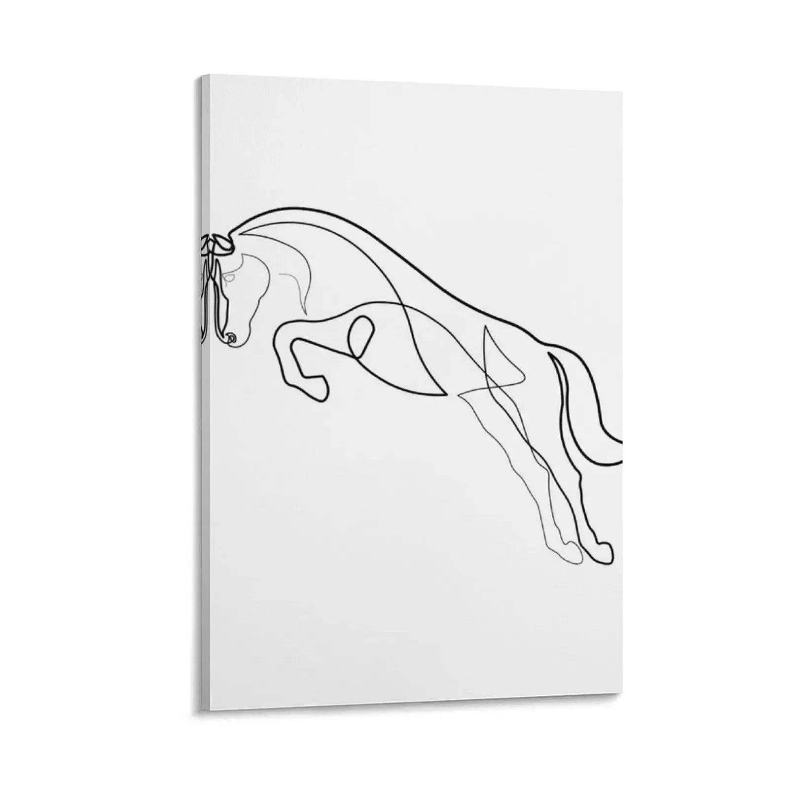 

Jumping horse one line art Canvas Painting room decoration Decoration home aesthetic room decoration