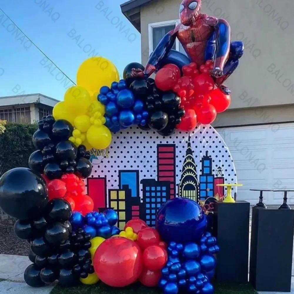 

168pcs 3D Spiderman Super Hero Foil Balloon Kids Birthday Decoration Baby Shower 3 4 5 Years Birthday Party Children's Toy Gifts