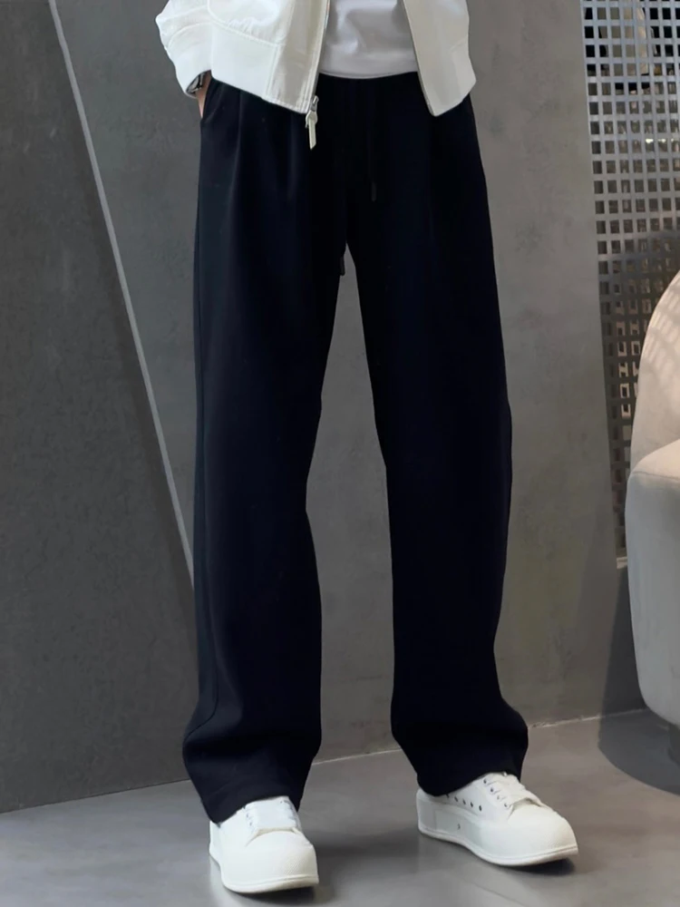 

High Quali Men's Loose Straight Leg Casual Pants Autumn Winter Ele Drapey Wide Leg Comfortable Faionable Long Trousers