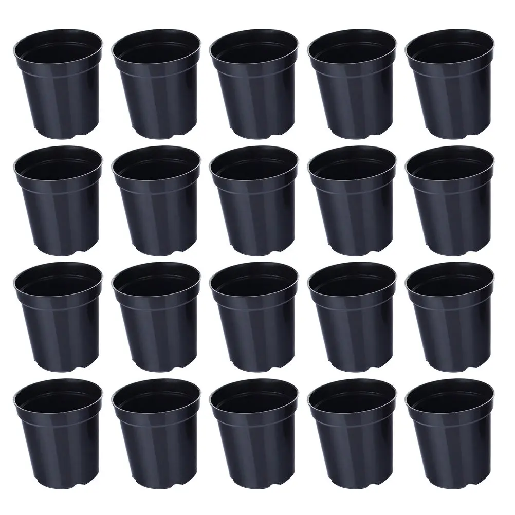 20pcs Thickened Plastic Gardening Pots – Reusable Nursery Containers for Indoor Outdoor Plants, All Seasons