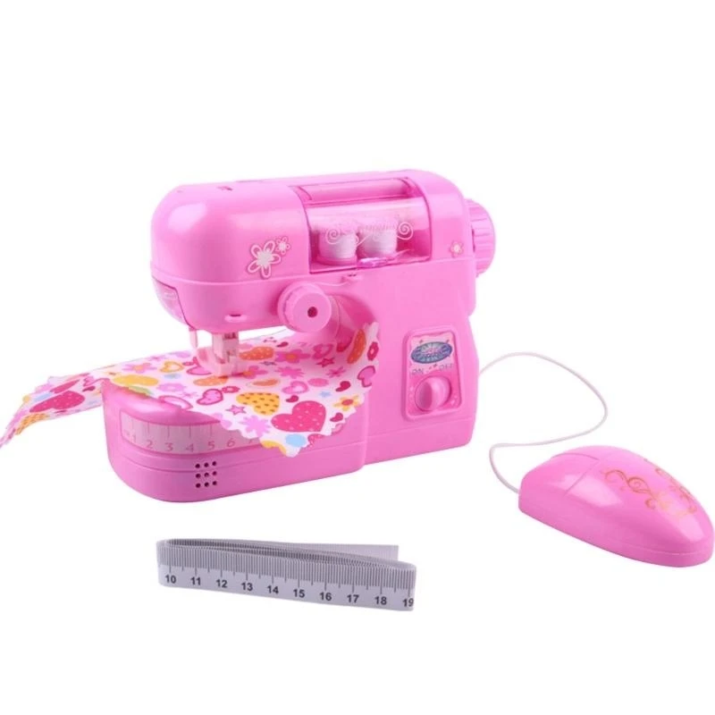 Y4QA Sewing Machine Toy Light-up Arts Crafts Kids Toy for Girls Stitching Practice