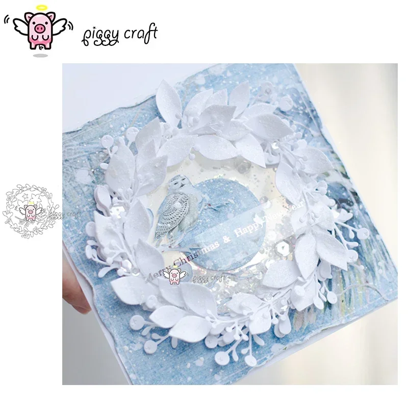 Piggy Craft metal cutting dies cut die mold 2019 New Leaf wreath Scrapbook paper craft knife mould blade punch stencils dies
