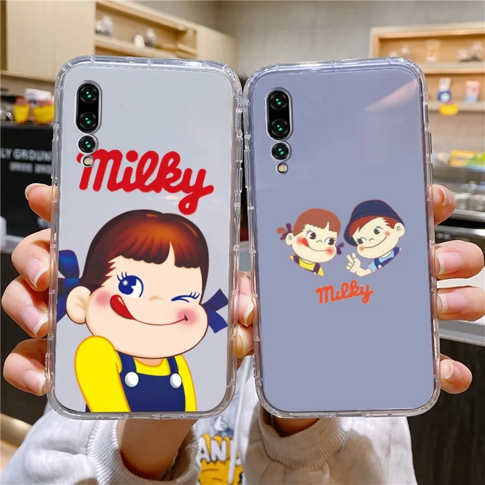 Fujiya Milky Peko Chan Phone Case For Xiaomi 11 Redmi Note 11 5G 8T 9A 9 10T Note8Pro Note9 12SUltra Transparent Case