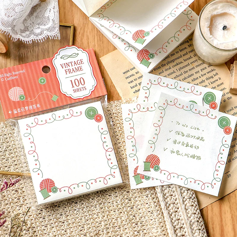 4packs/LOT Flower and Leaf Vine Collection series creative simplicity material package message paper memo pad