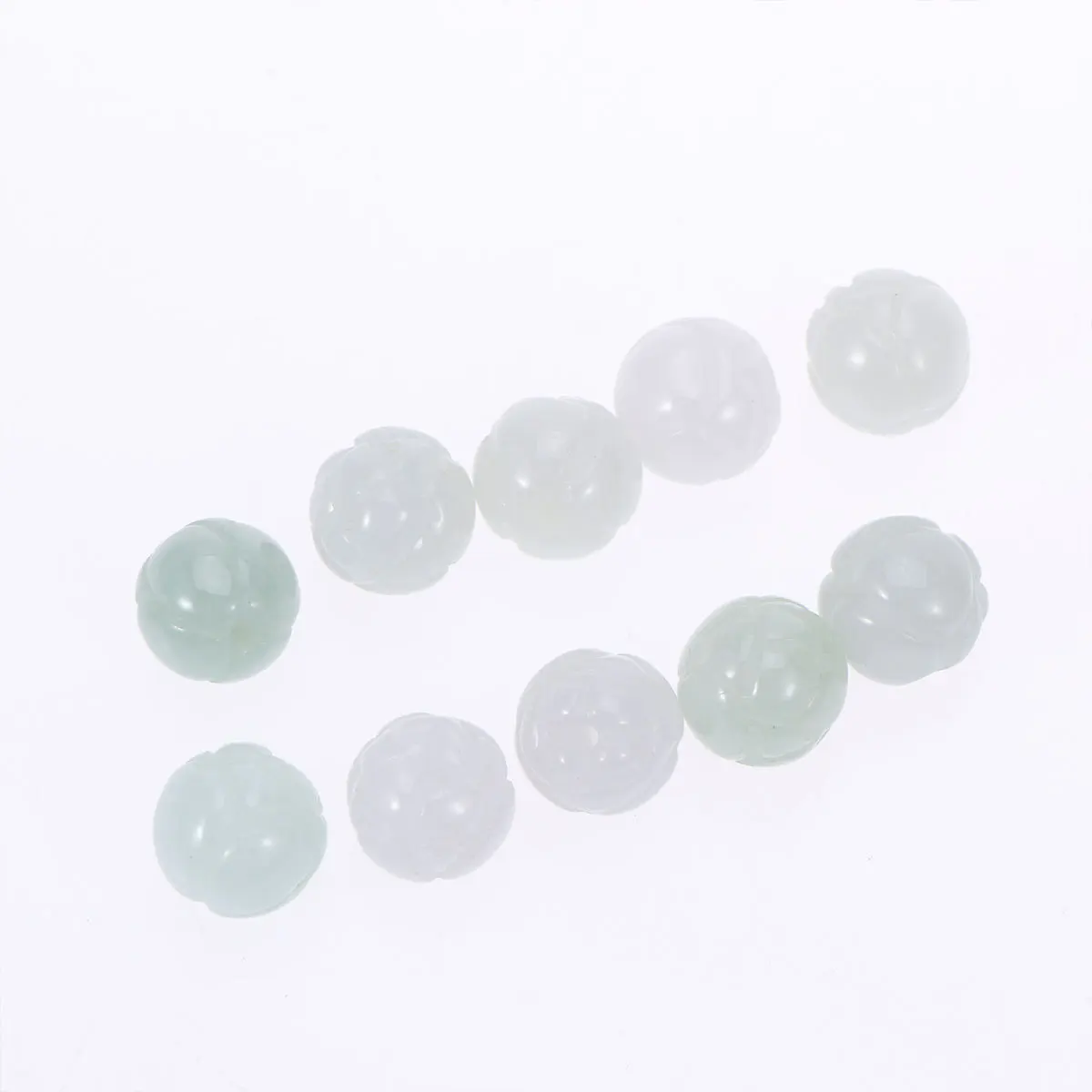 

10Pcs Carved Lotus Flower Jade Beads Natural Color 10mm for Jewelry Making DIY Craft Beads Kit Loose Beading Set
