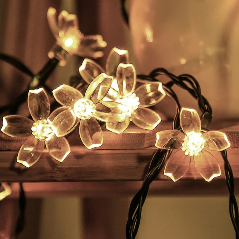 Solar String Weihnachtsbeleuchtung Outdoor LED 3 Modus Wasserdicht Blume Garten Blüte Beleuchtung Party Dekoration