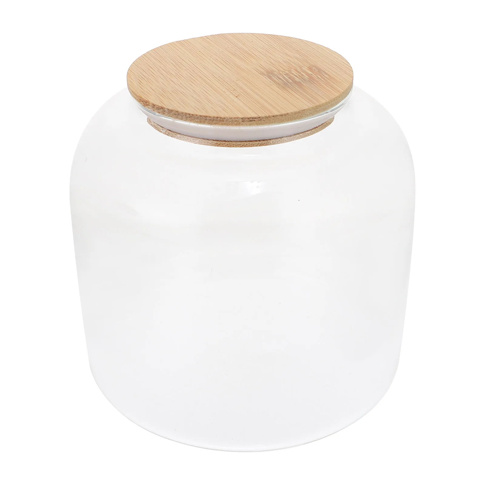 

1 pc Tea Storage Jar Airtight Glass Container with Wood Lid for Tea Beans Candy Nuts Sealed Dustproof Portable Household Storage