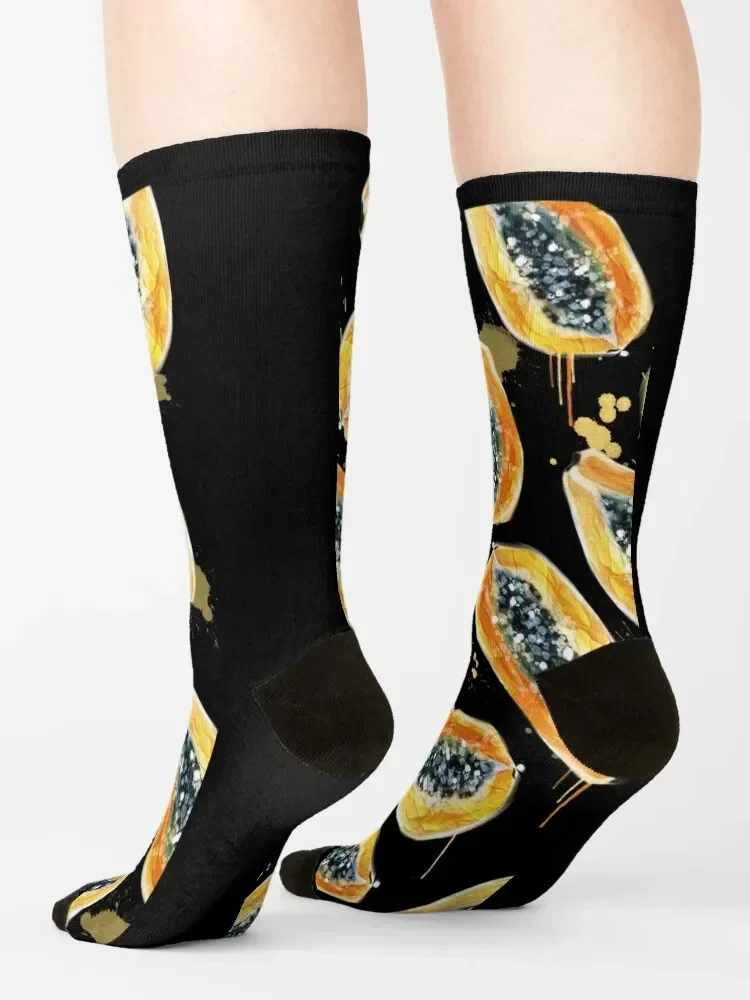 Papaya in oil paint style Socks ankle Thermal man winter Designer Man Socks Women's