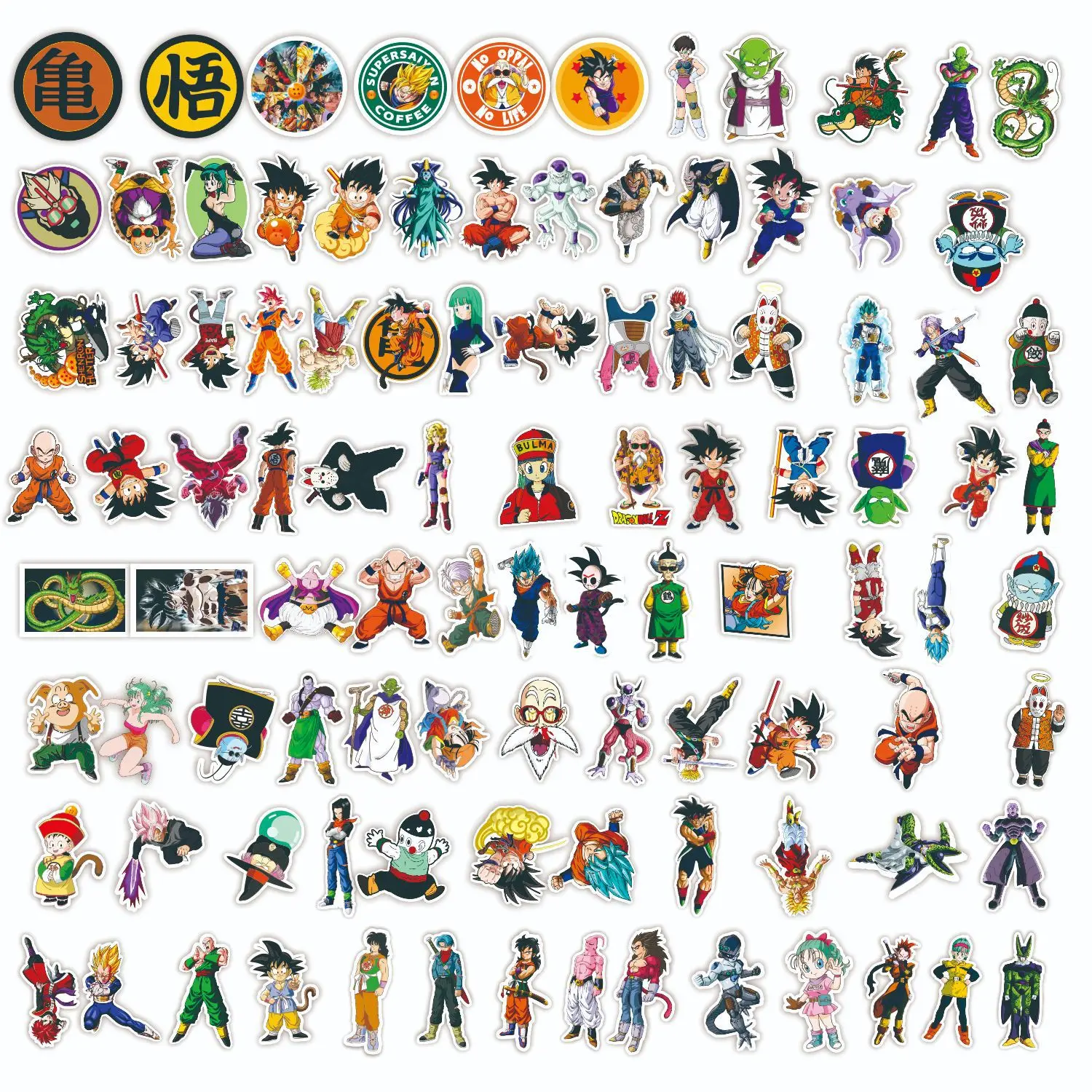 100Pcs DRAGON BALL Stickers Anime Goku Skateboard Bicycle Guitar Laptop Kids Waterproof Stiker Anime Stickers Graffiti Character