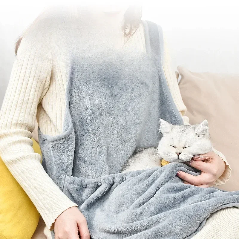 

Comfortable Apron for Holding Cats Soft Kitten Bib Kangaroo Pocket Pet Clothes Sleeping Pussy Hugging Suit Litter Dog Supplies