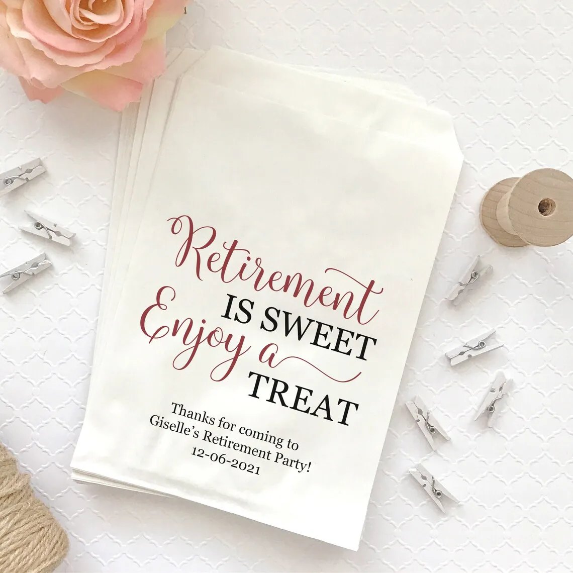 Retirement is sweet bags - Retirement party favor bags - Retirement bags