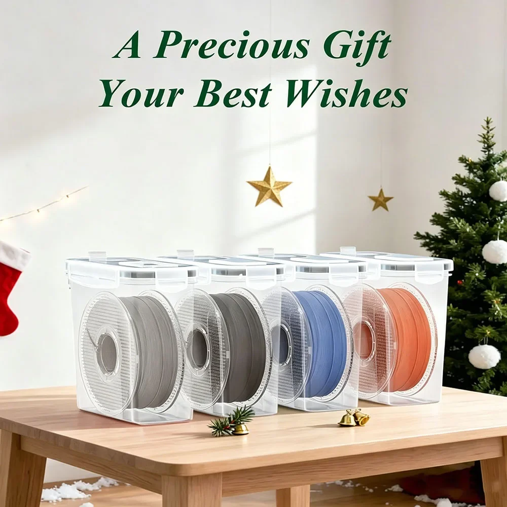 4Pcs Transparent Filament Dry Box – Airtight Dust/Waterproof Storage Container for 3D Printing Filament Consumable Not Included