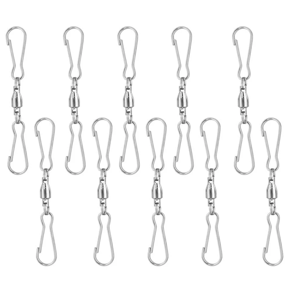 Rotating Metal Hooks 10 Pack for Wind Chimes Lanterns Christmas Lights and Seasonal Outdoor Hanging Projects All Year Round