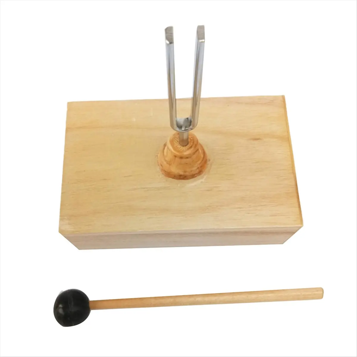 【Measuring】 512HZ Tuning Fork with Wooden Resonator for Sound Therapy, Yoga, Meditation and Relaxation