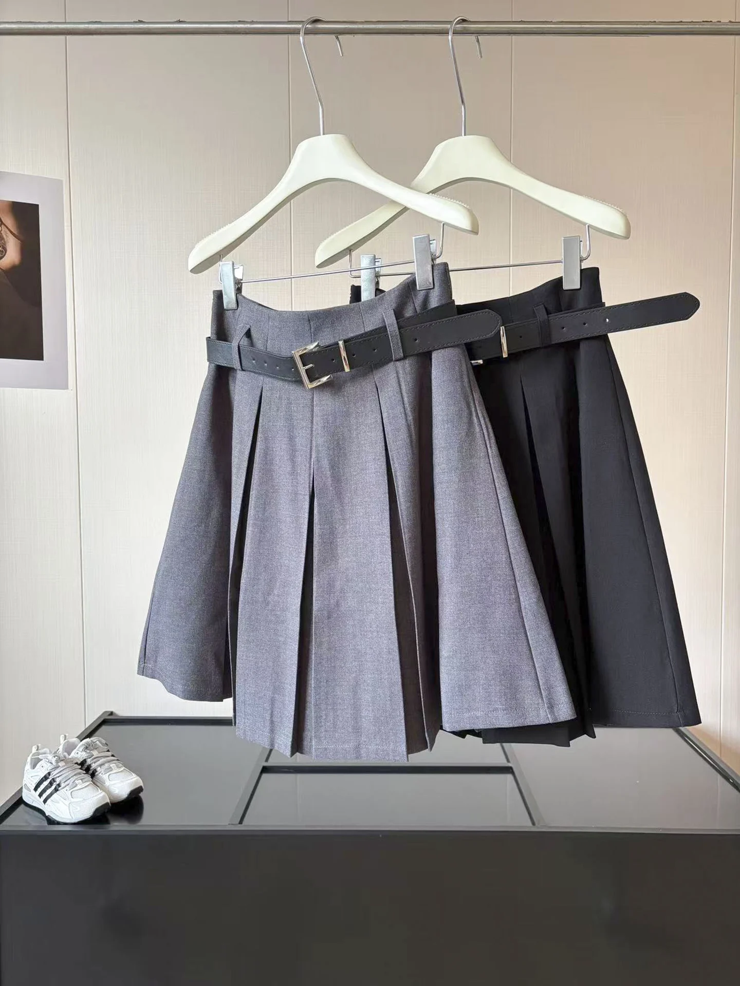 Tokyo Scenery DIYI Two-Tone Casual Midi Plaid Suit Skirt High Waist Slimming Half-length Women's Autumn Fashion Skirts