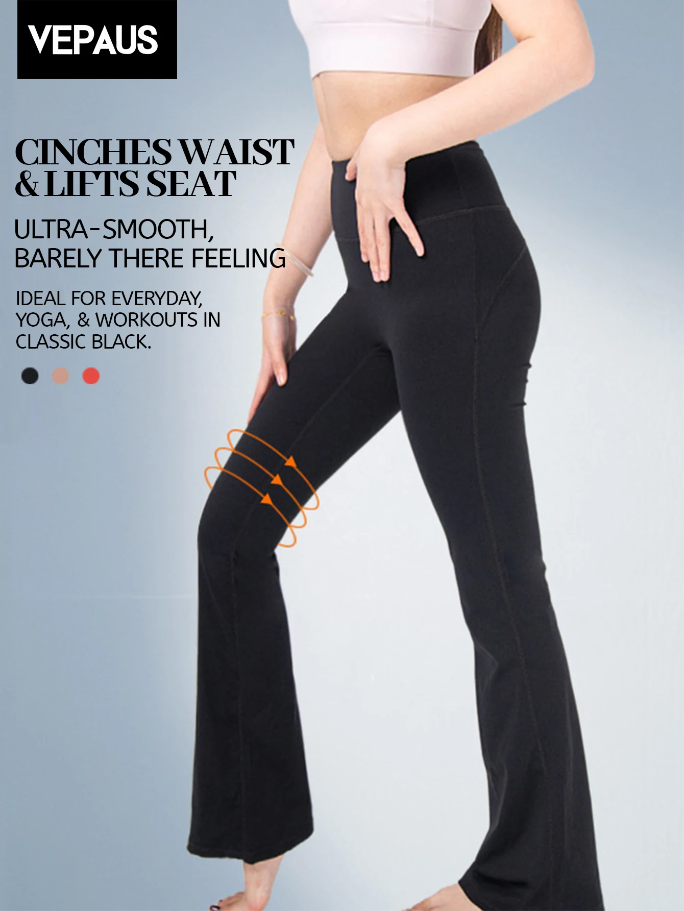 Flare Leggings, Crossover Yoga Pants with Tummy Control, High-Waisted and Wide Leg