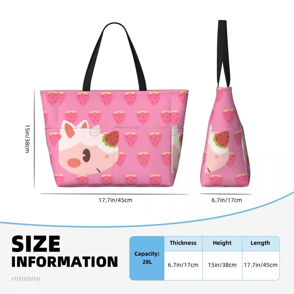 Merengue Berry Beach Travel Bag, Tote Bag Holiday borsa a tracolla di grande capacità con motivo Multi-stile