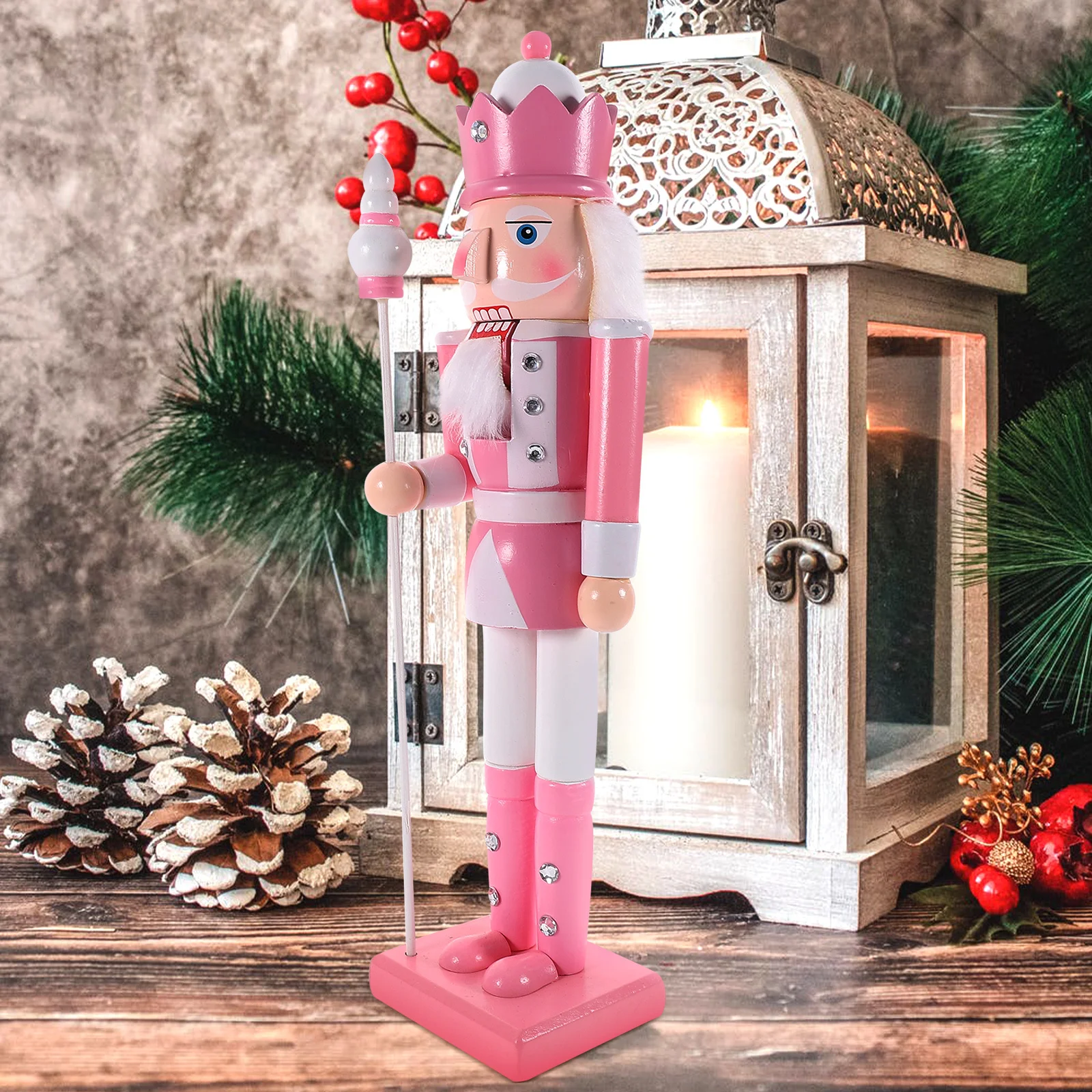 

Colorful Hand Painted Wood Nutcracker Soldier Christmas Nutcracker Ornament for Desktop Xmas Table Decor Wood Xmas Nutcrackers