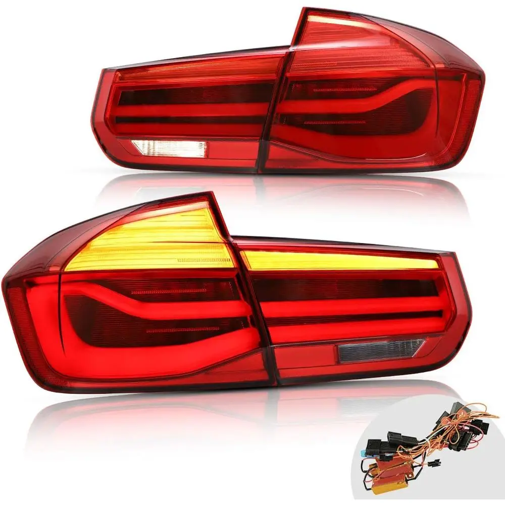 

LED Sequential Tail Lights for [BMW F30 F80 320i 328i 335i Sedan 6th Gen 2013 2014 2015 2016 2017 2018] with Fiber Optic DRLs (R