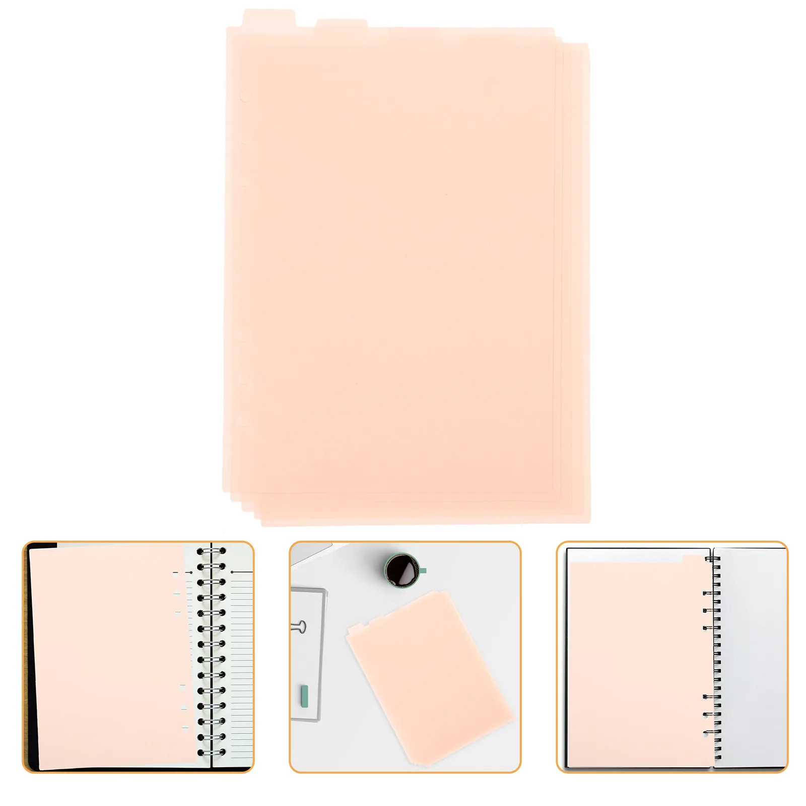 

5Pcs Long-Lasting Binder Paper Dividers with Tabs A5 6-Ring Hole Design for Journals Notebooks Planners School Binders Office