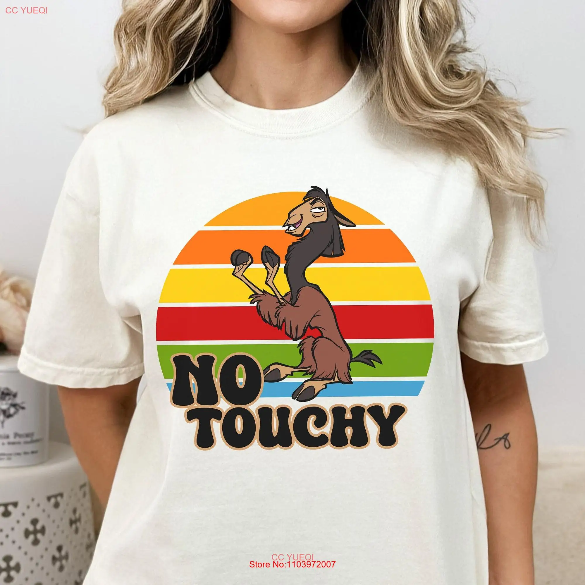 Комфортные цвета, новинка императора, забавная Ретро футболка с длинным или коротким рукавом Kuzco лама без ободков Комфортные цвета, новинка императора, забавная Ретро футболка с длинным или коротким рукавом Kuzco лама без ободков