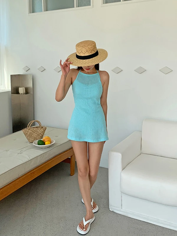 

Sweet Bal Knitted Swimsuit Women's Vaion Sle Slimming Cover up Casual Swimwear No Brand Registered Trademark