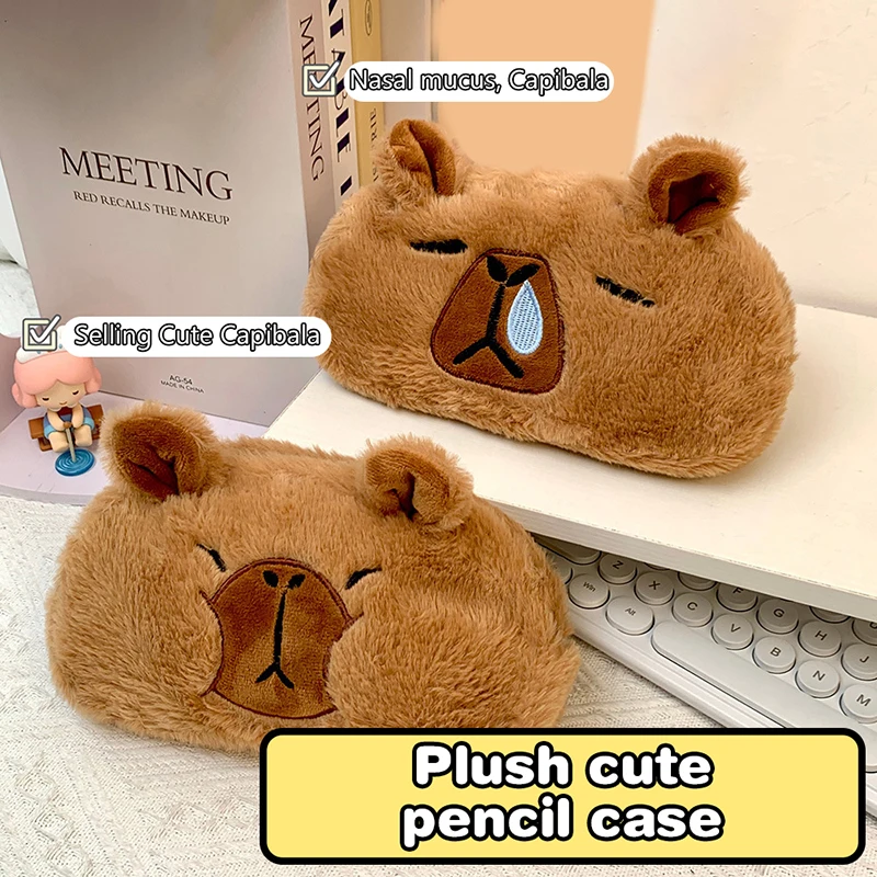 

Плюшевый пенал Snot Capybara большой емкости Capibara, органайзер для канцелярских принадлежностей, сумка для ручек, мини-косметичка, сумка для хранения различных вещей