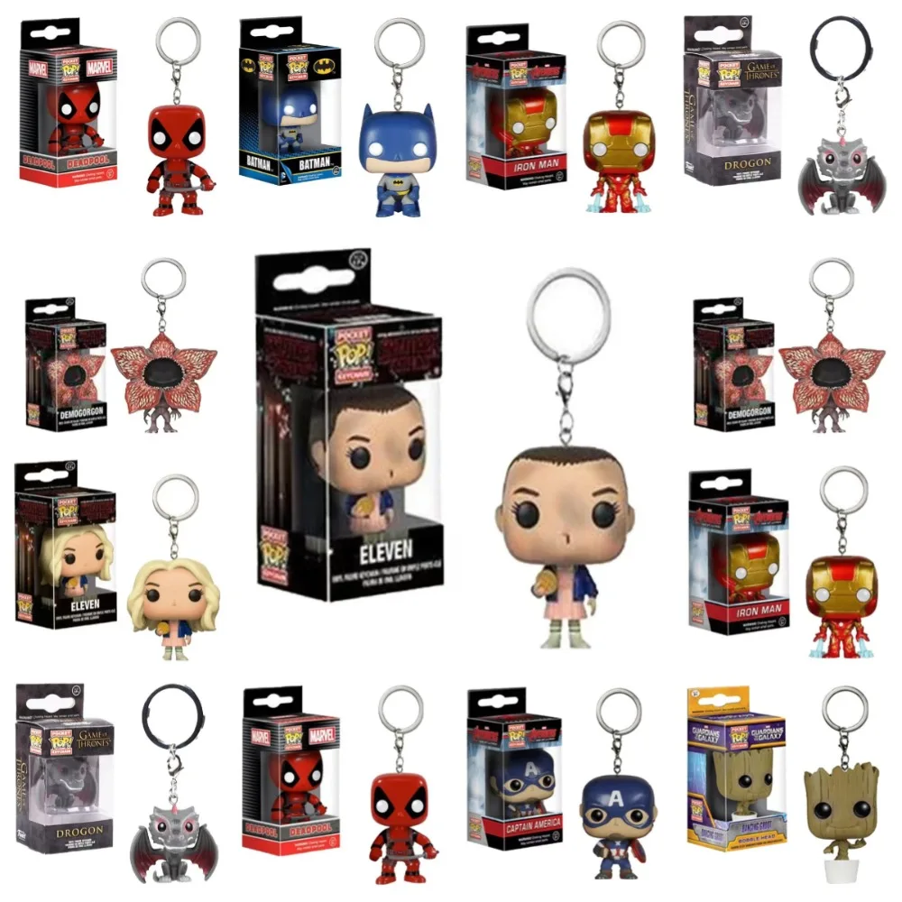 @ Funko POP Series Keychains - Demogorgon de Stranger Things Temporada 5, Spider-Man, Black Panther, Captain America, Juguetes, Regalos
