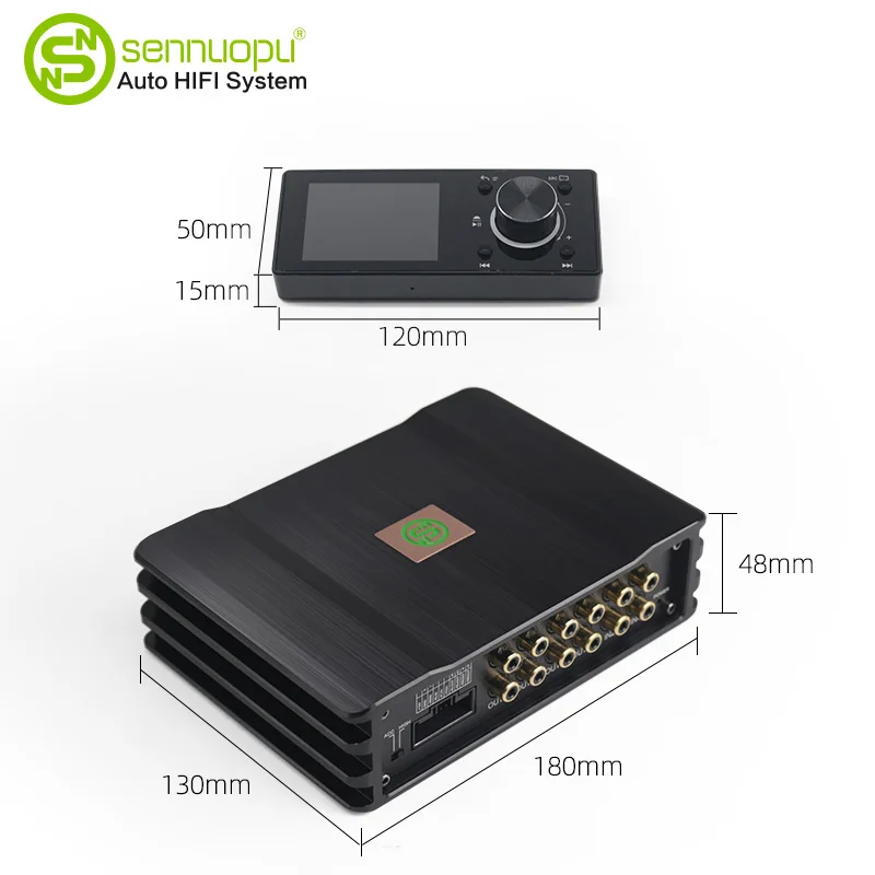 Sennuopu-Amplificateur stéréo de voiture OEM, puissance audio, amplificateur de processeur DSP, alliage noir, améliore l'acoustique de la voiture, 1kg