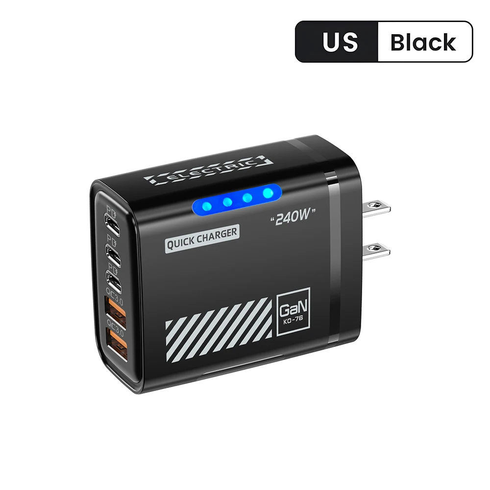 5-poorts snellader Type C Quick Charge 3.0 USB C wandladeradapter voor iPhone 17 Pro Samsung Xiaomi mi PD USB snel opladen
