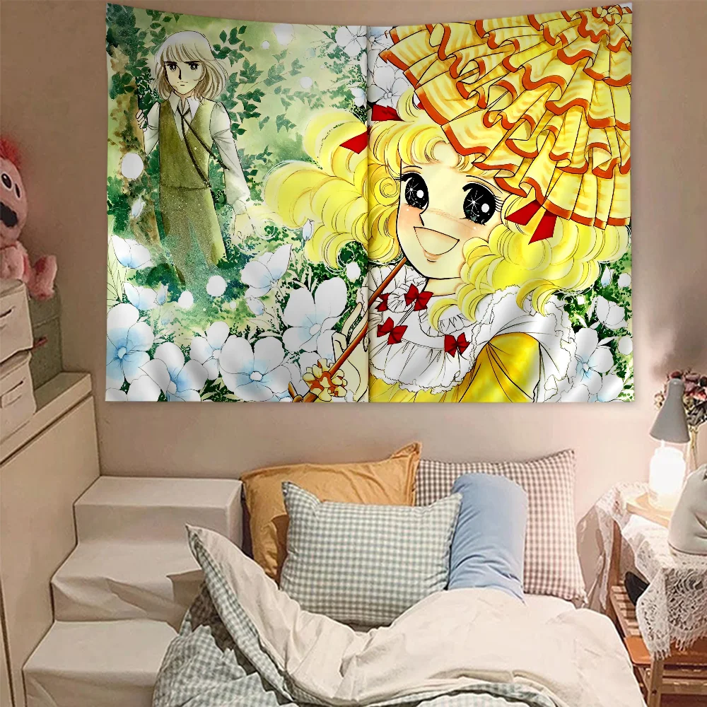 Candy Candy Anime Classic Movie Printed Large Wall Tapestry Hanging Tarot Hippie Wall Rugs Dorm Cheap Hippie Wall Hanging