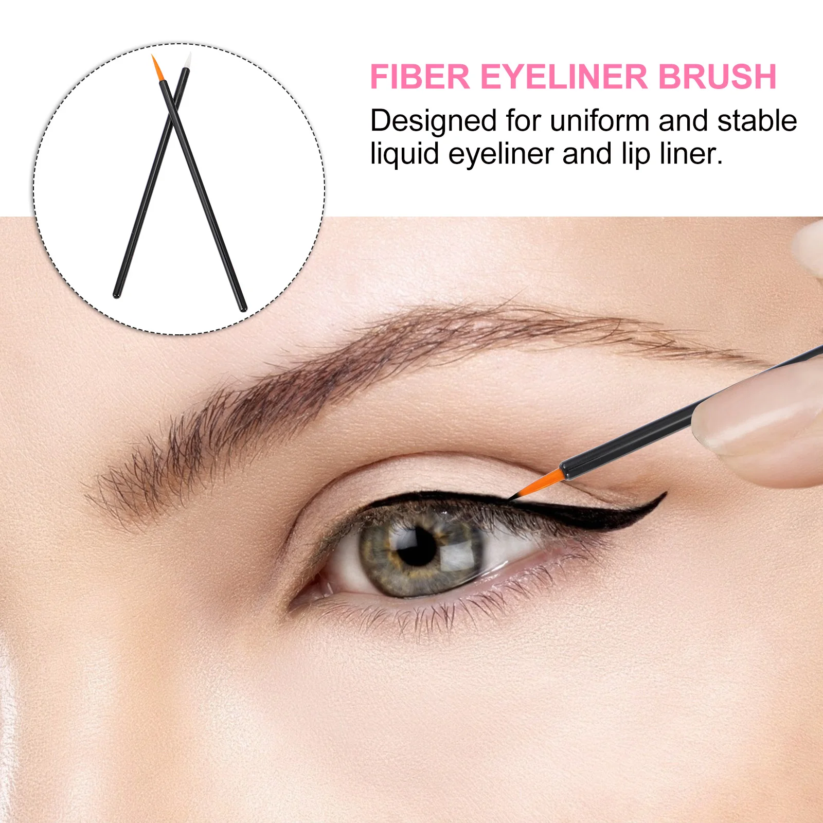 

100pcs Eyeliner Brush Fiber Disposable Applicator Plastic Handle Girls Makeup Tool Gift Beauty Accessories