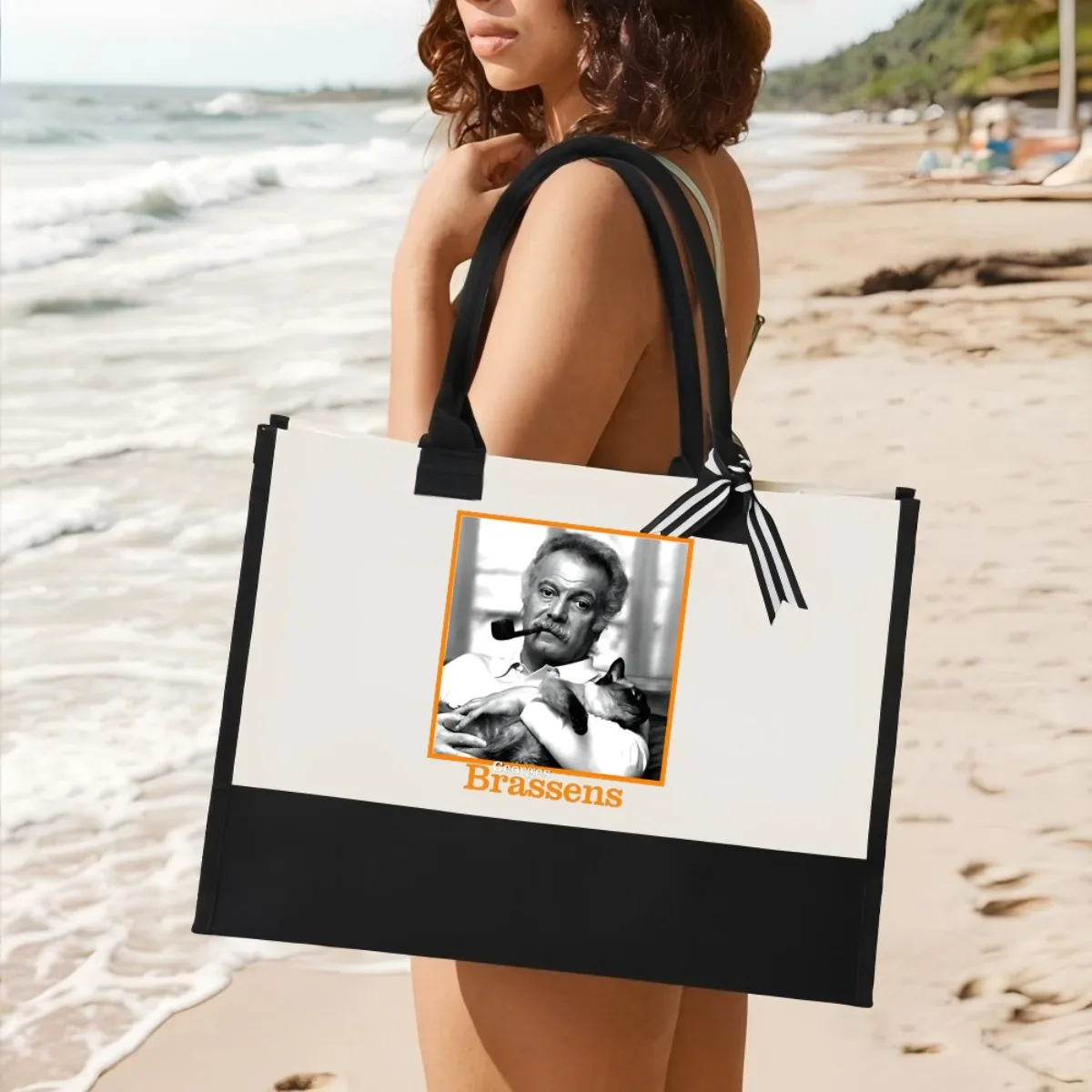 

Brens 2026 Новое поступление, модная практичная просторная многоразовая большая сумка с узором и принтом, 2-цветная сверхпрочная большая сумка на плечо для Al