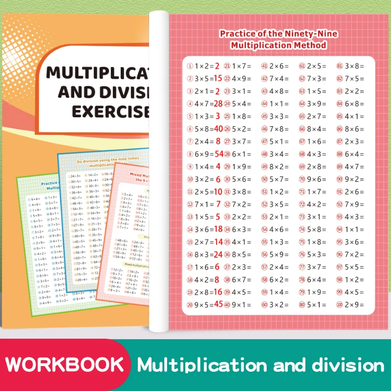 Multiplication And Division Exercises Math Workbook Kids Times Table Practice Exercise Book Elementary School Mathematics