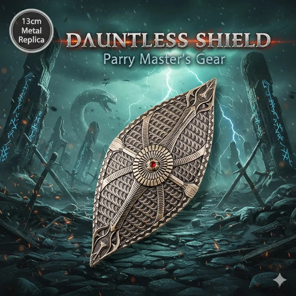 Llavero Modelo Escudo Dauntless de God of War Ragnarok, Equipo de Defensa Espartano de Kratos, Adorno de Escritorio de 13 cm, Decoración de Videojuegos para Hombres