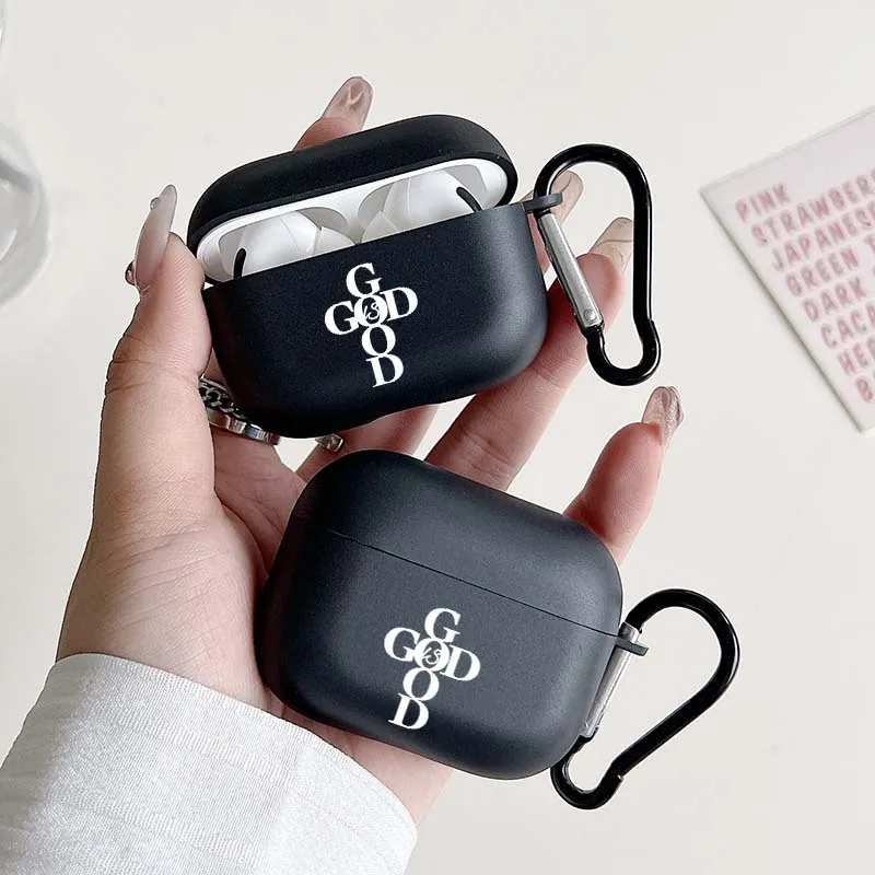 God Is Good Airpod Case Black Cover for AirPods 1 2 3 4 Pro 2 and Pro Case Earphone Cover Christian Gifts for Women Men