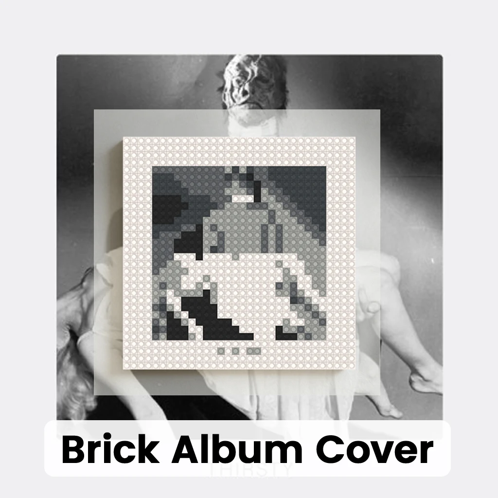 

T-The Black Skirts Korean Indie Rock Album Cover Brick Pixel Art Building Blocks Painting Wall Decor