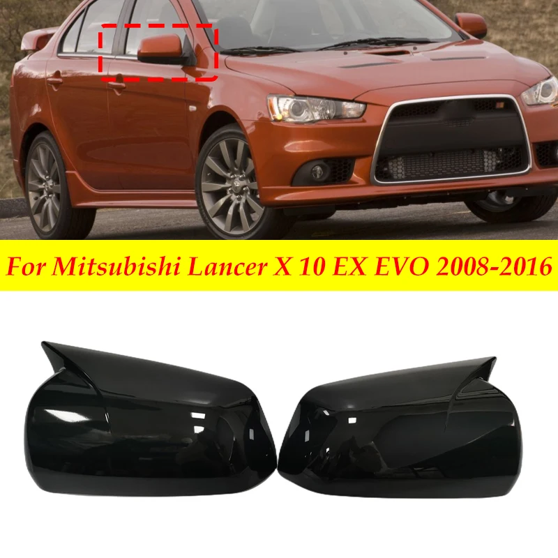 สําหรับ Mitsubishi Lancer X 10 EX EVO 2008-2016 ประตูด้านข้างกระจกมองหลังฝาครอบ Trim สติกเกอร์เชลล์อุปกรณ์จัดแต่งทรงผม