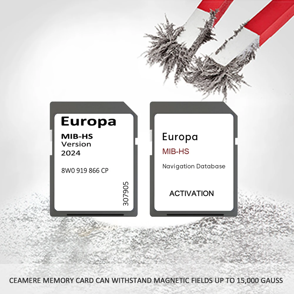 Kartu SD 8W 0919866 CP Eropa UK Peta untuk Audi A345 S345 RS345 Q25 SQ25 RSQ25 Kendaraan MHS2 Multimedia 2024 GPS 16GB Navigasi