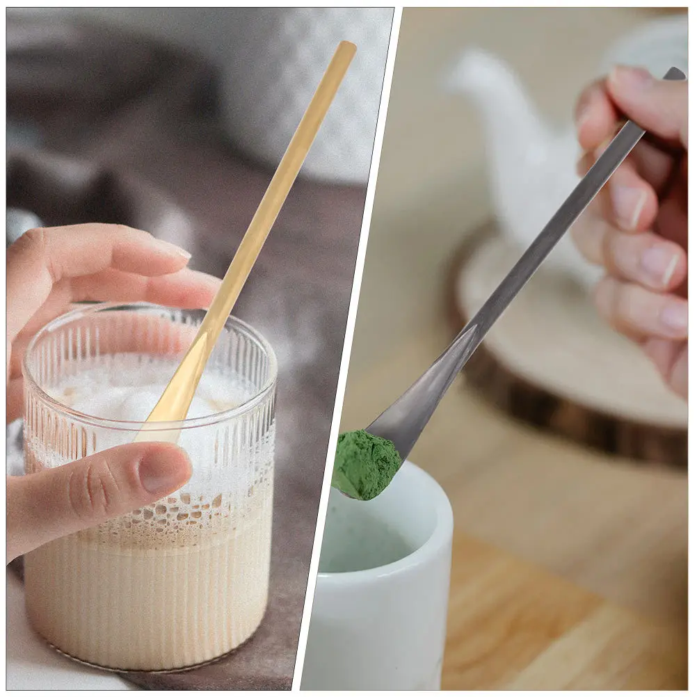 

4Pcs Stainless Steel Coffee Stirring Spoons Long Handle Mixing Sticks Smooth Finish No Burrs for Juice Coffee Cocktail Dessert