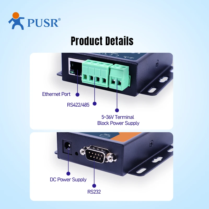 

USR-TCP232-306 Экономичный шлюз Modbus Modbus RTU к TCP RS232 RS485 к серверу последовательных устройств Ethernet