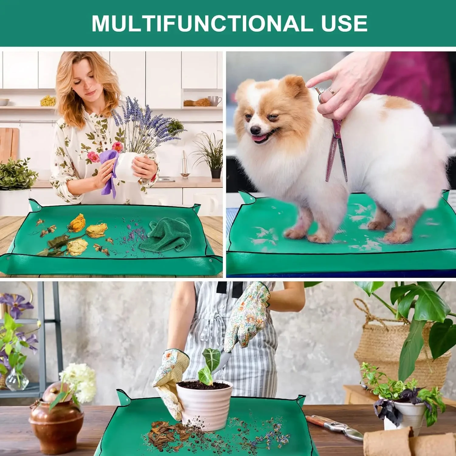 100x100cm Planting Mat Gardening Potting Pad Foldable Garden Plant Flower Pot Reusable Reusable Transplanting Waterproof Mats